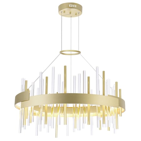 Cwi Lighting Millipede 26 in LED Satin Gold Chandelier 1245P26-602